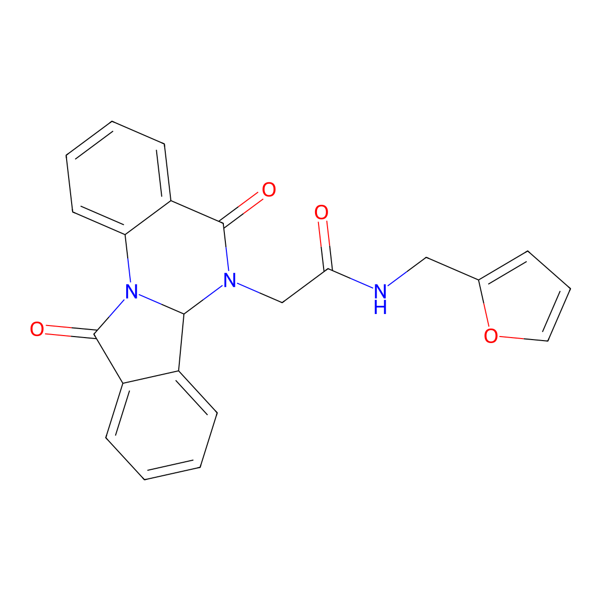2-(5,11-dioxo-6a,11-dihydroisoindolo[2,1-a]quinazolin-6(5H)-yl)-N-(furan-2-ylmethyl)acetamide molecular structure, CAS 1630841-26-7