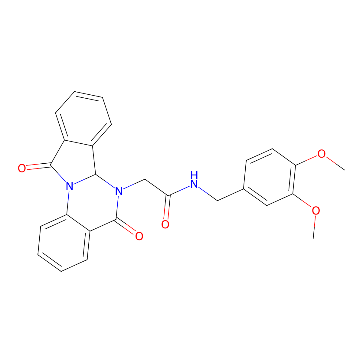 N-(3,4-dimethoxybenzyl)-2-(5,11-dioxo-6a,11-dihydroisoindolo[2,1-a]quinazolin-6(5H)-yl)acetamide molecular structure, CAS 1630841-63-2