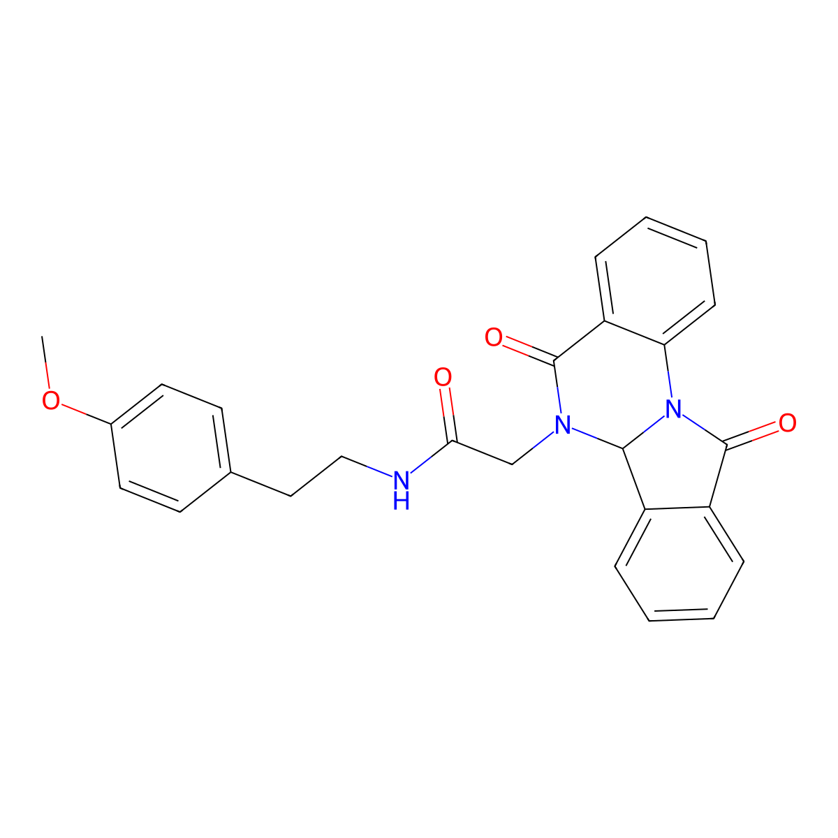 2-(5,11-dioxo-6a,11-dihydroisoindolo[2,1-a]quinazolin-6(5H)-yl)-N-[2-(4-methoxyphenyl)ethyl]acetamide molecular structure, CAS 1630842-47-5