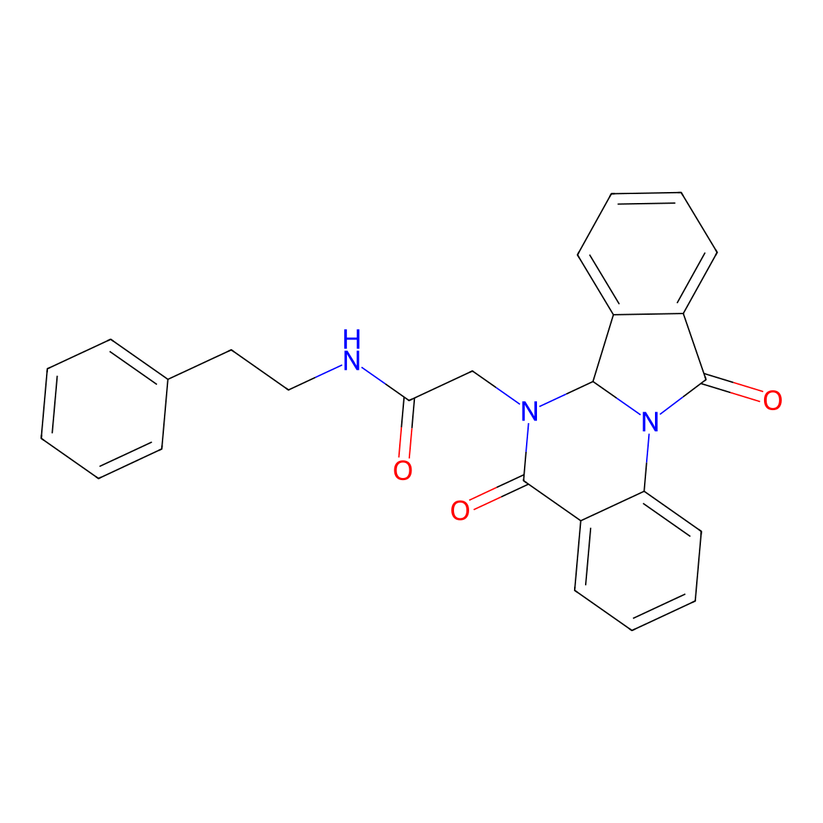 2-(5,11-dioxo-6a,11-dihydroisoindolo[2,1-a]quinazolin-6(5H)-yl)-N-(2-phenylethyl)acetamide molecular structure, CAS 1630846-91-1