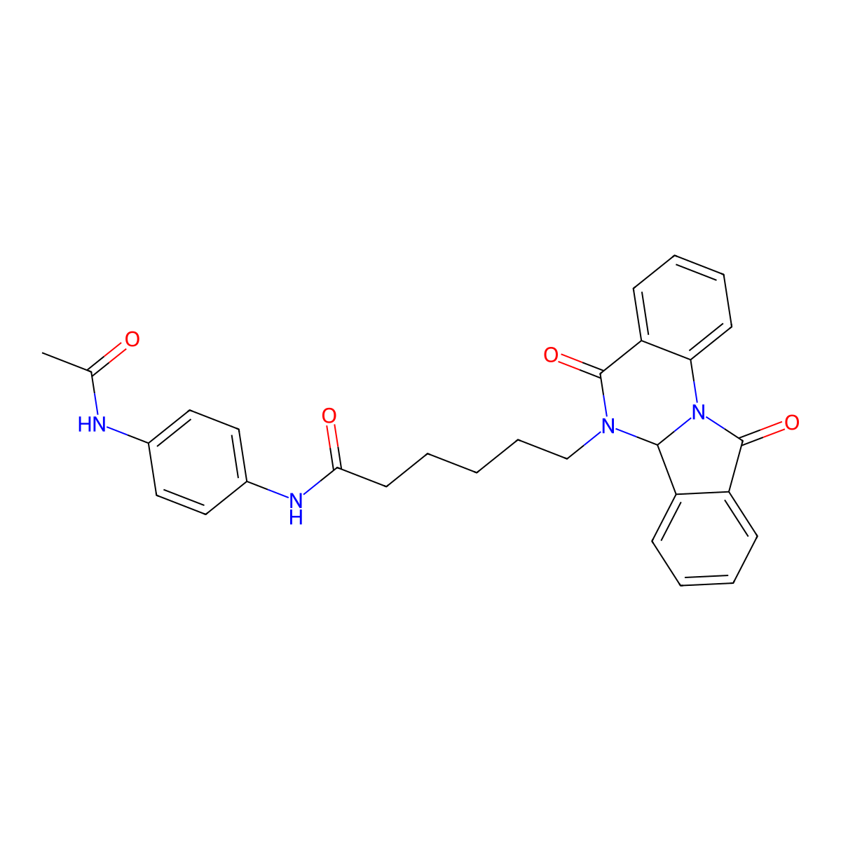 N-[4-(acetylamino)phenyl]-6-(5,11-dioxo-6a,11-dihydroisoindolo[2,1-a]quinazolin-6(5H)-yl)hexanamide molecular structure, CAS 1630847-94-7
