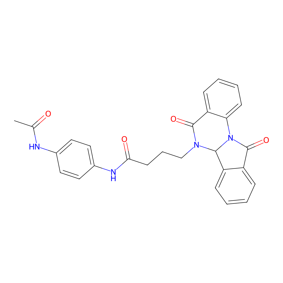 N-[4-(acetylamino)phenyl]-4-(5,11-dioxo-6a,11-dihydroisoindolo[2,1-a]quinazolin-6(5H)-yl)butanamide molecular structure, CAS 1630848-21-3