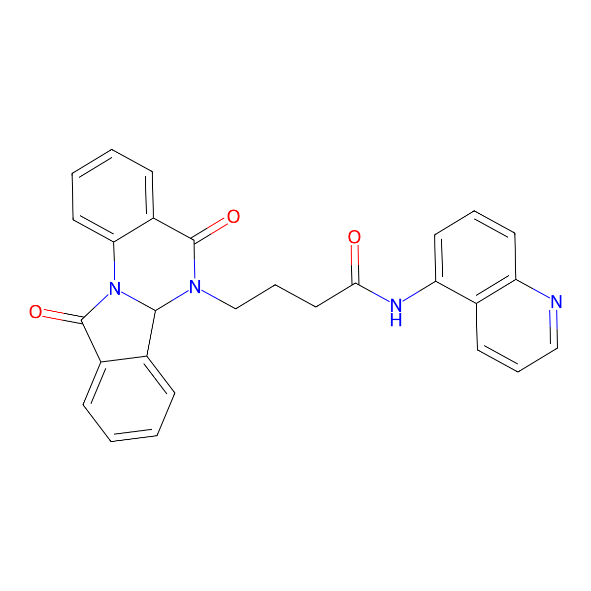 4-(5,11-dioxo-6a,11-dihydroisoindolo[2,1-a]quinazolin-6(5H)-yl)-N-(quinolin-5-yl)butanamide molecular structure, CAS 1630848-37-1