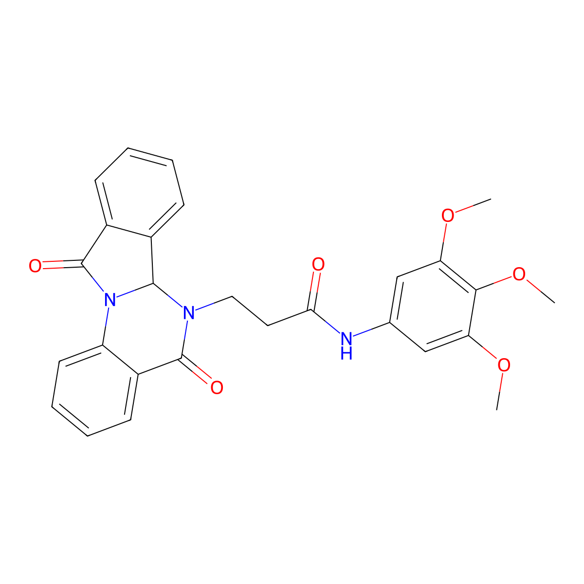 3-(5,11-dioxo-6a,11-dihydroisoindolo[2,1-a]quinazolin-6(5H)-yl)-N-(3,4,5-trimethoxyphenyl)propanamide molecular structure, CAS 1630848-51-9