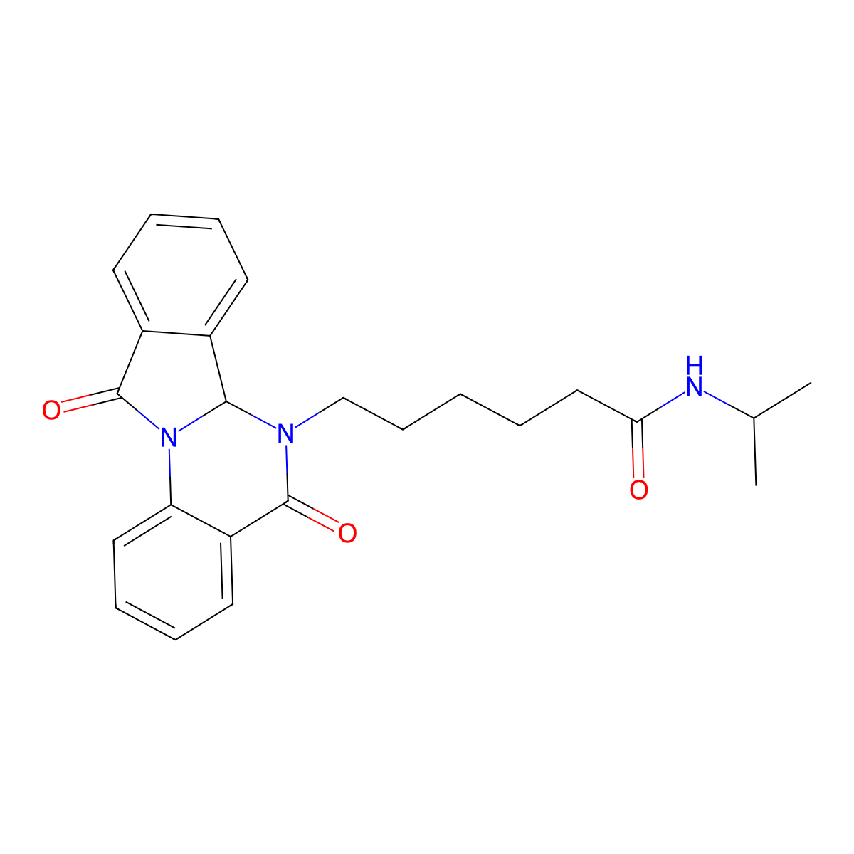 6-(5,11-dioxo-6a,11-dihydroisoindolo[2,1-a]quinazolin-6(5H)-yl)-N-(propan-2-yl)hexanamide molecular structure, CAS 1630848-94-0