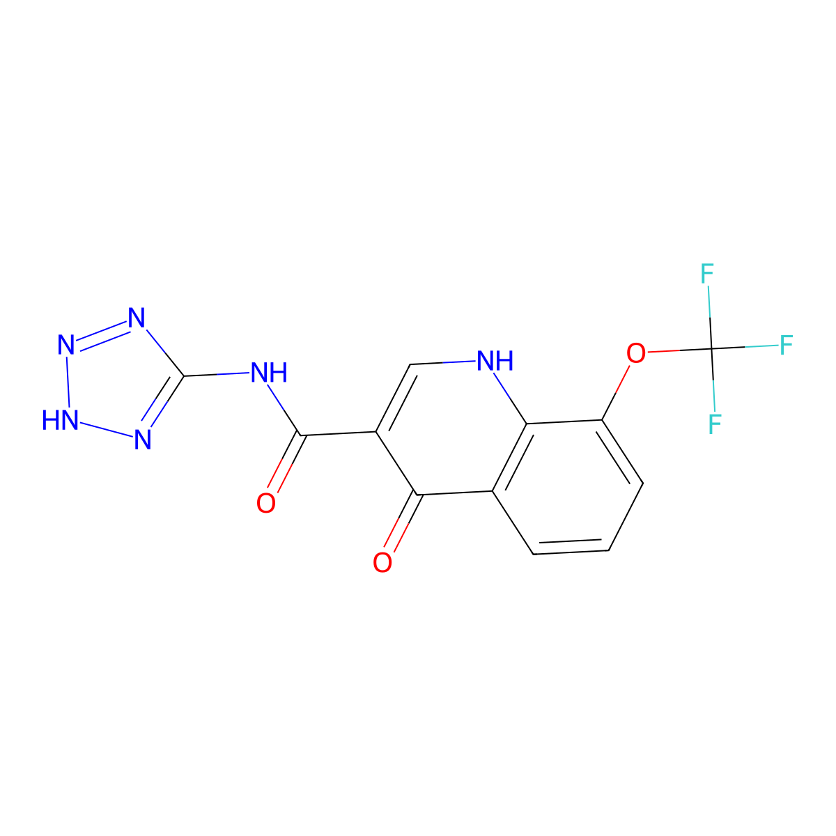 4-hydroxy-N-(1H-tetrazol-5-yl)-8-(trifluoromethoxy)quinoline-3-carboxamide molecular structure, CAS 1630849-00-1