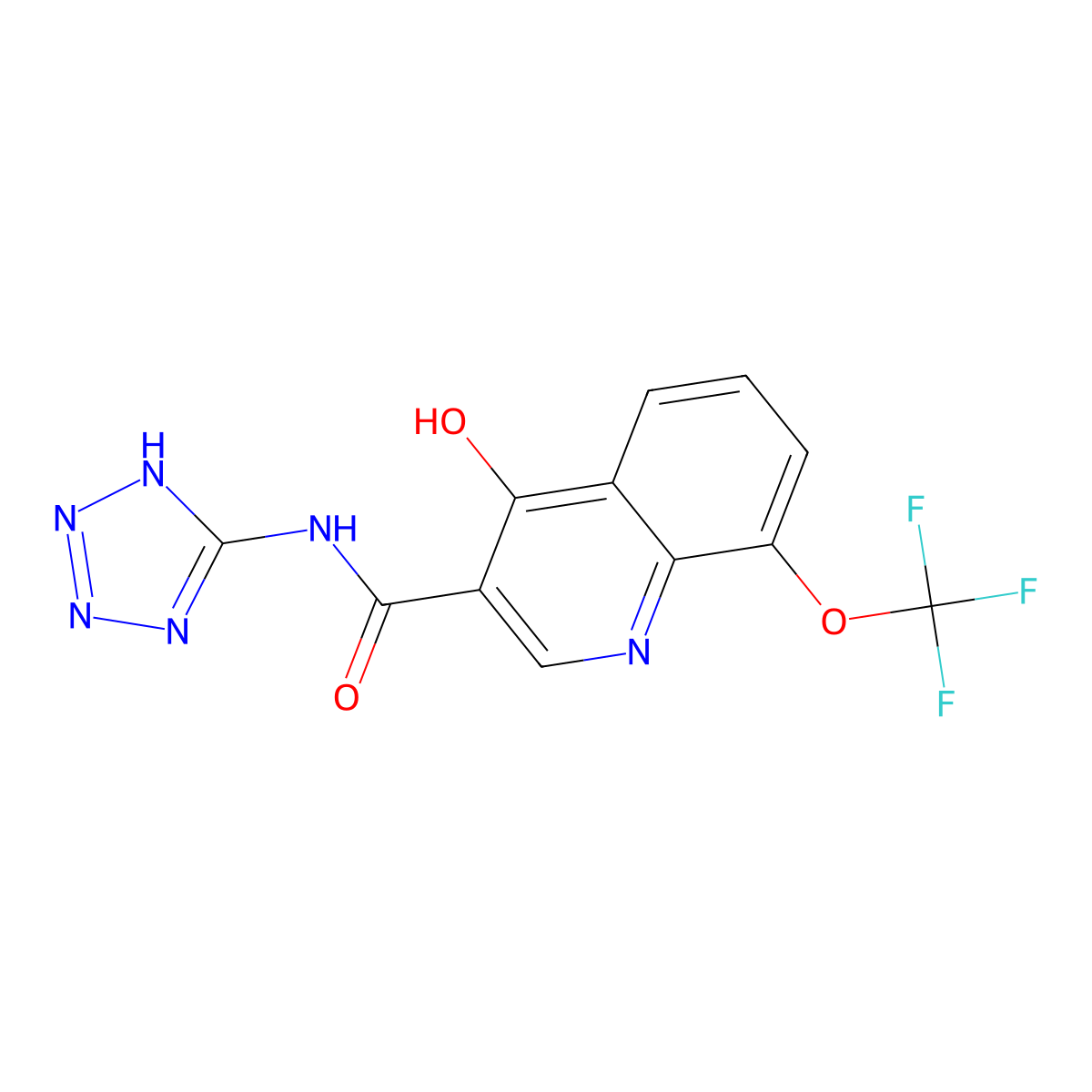4-hydroxy-N-(1H-tetrazol-5-yl)-8-(trifluoromethoxy)quinoline-3-carboxamide molecular structure, CAS 1630849-00-1
