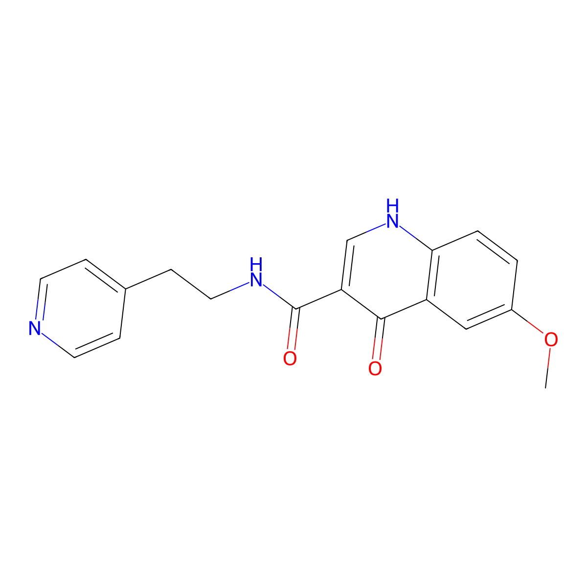 4-hydroxy-6-methoxy-N-[2-(pyridin-4-yl)ethyl]quinoline-3-carboxamide molecular structure, CAS 1630850-73-5