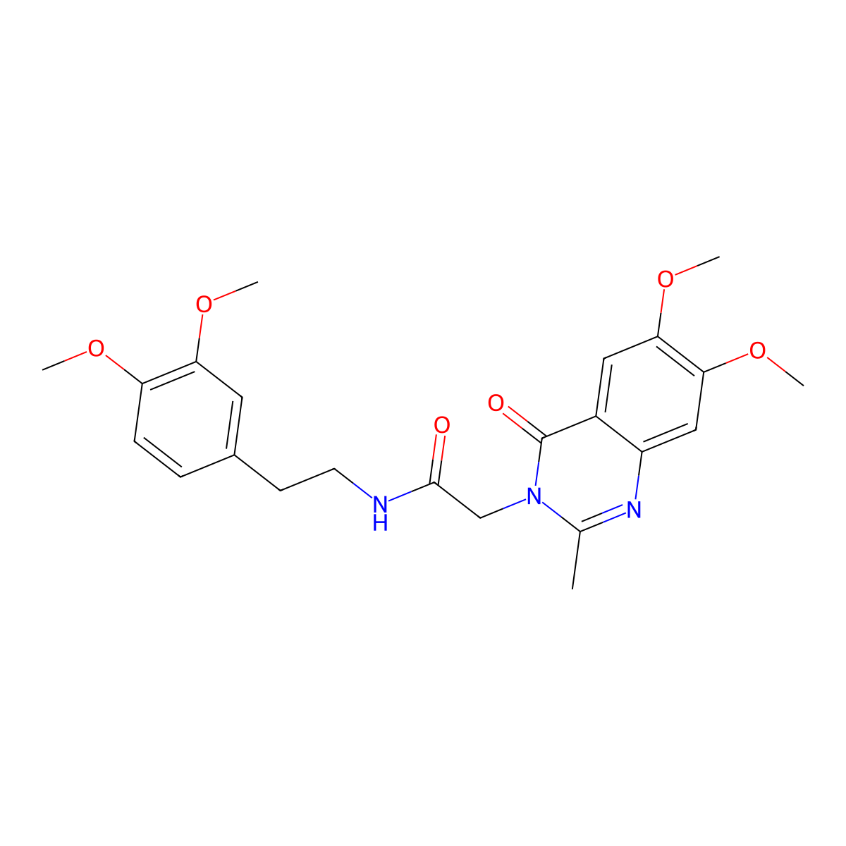 2-(6,7-dimethoxy-2-methyl-4-oxoquinazolin-3(4H)-yl)-N-[2-(3,4-dimethoxyphenyl)ethyl]acetamide molecular structure, CAS 1630851-00-1
