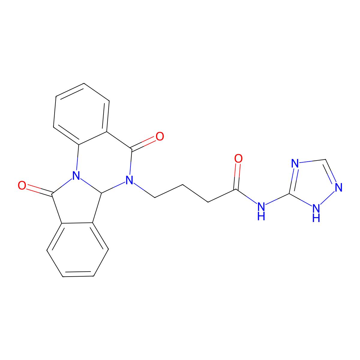 4-(5,11-dioxo-6a,11-dihydroisoindolo[2,1-a]quinazolin-6(5H)-yl)-N-(1H-1,2,4-triazol-3-yl)butanamide molecular structure, CAS 1630851-29-4