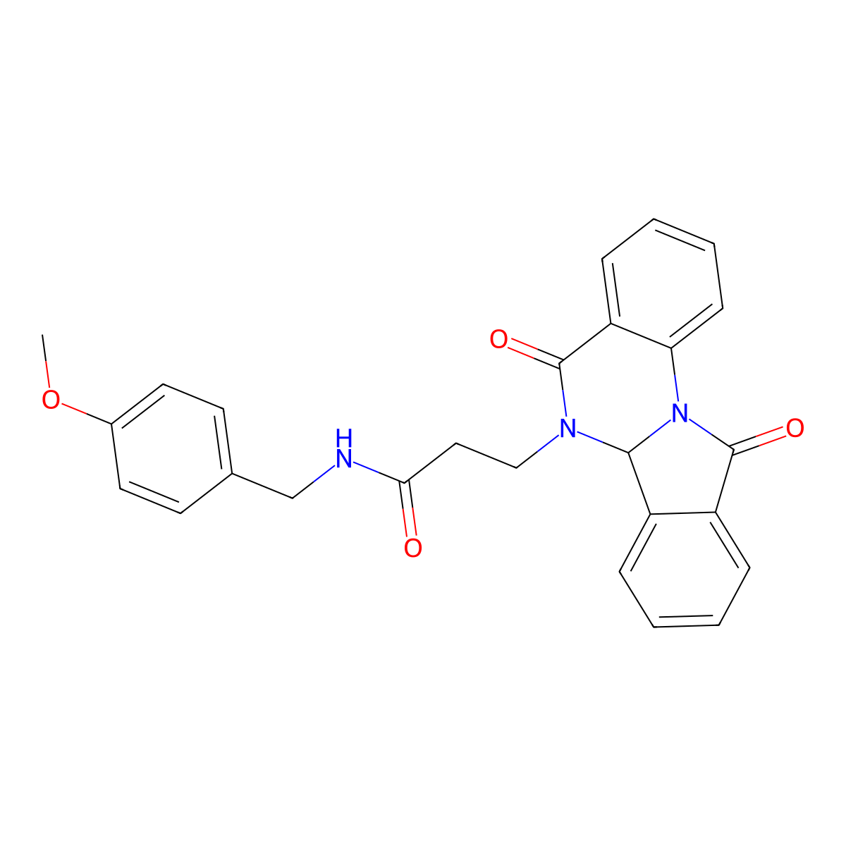 3-(5,11-dioxo-6a,11-dihydroisoindolo[2,1-a]quinazolin-6(5H)-yl)-N-(4-methoxybenzyl)propanamide molecular structure, CAS 1630851-49-8