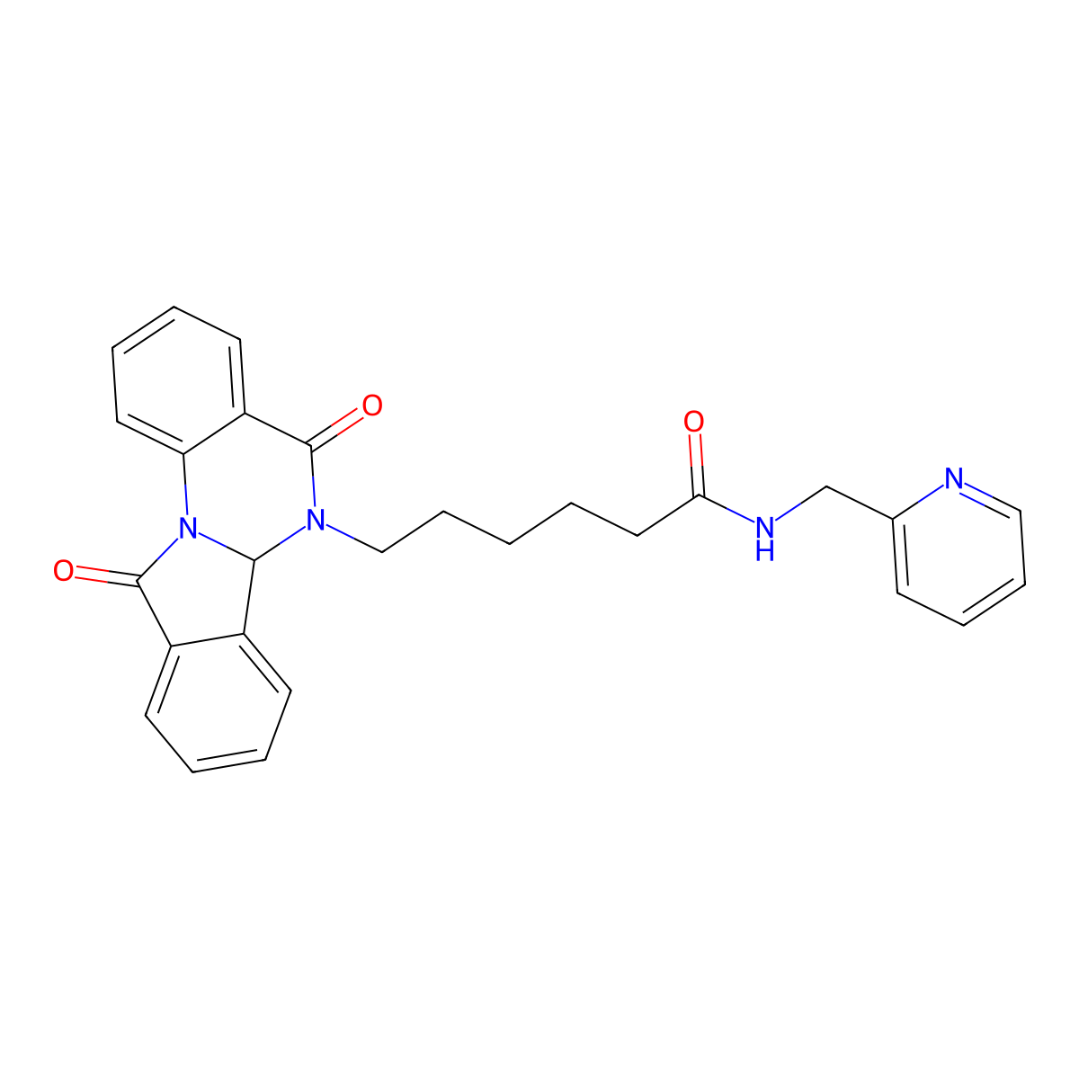 6-(5,11-dioxo-6a,11-dihydroisoindolo[2,1-a]quinazolin-6(5H)-yl)-N-(pyridin-2-ylmethyl)hexanamide molecular structure, CAS 1630852-01-5