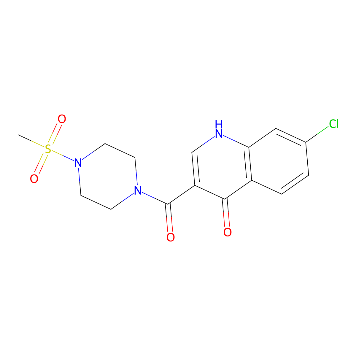 (7-Chloro-4-hydroxyquinolin-3-yl)[4-(methylsulfonyl)piperazin-1-yl]methanone molecular structure, CAS 1630852-06-0