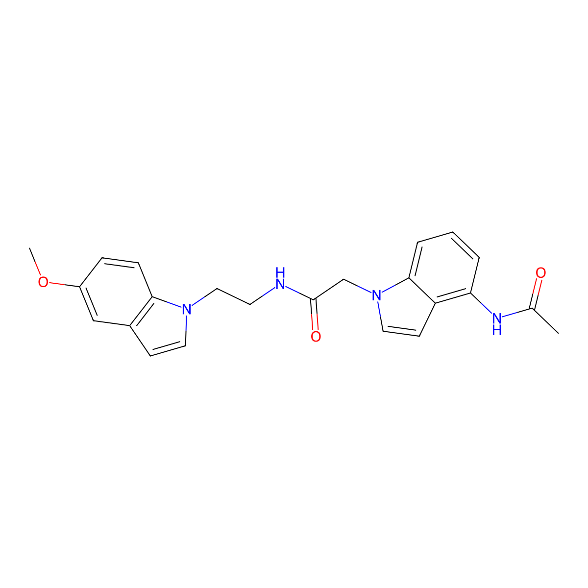 2-[4-(acetylamino)-1H-indol-1-yl]-N-[2-(5-methoxy-1H-indol-1-yl)ethyl]acetamide molecular structure, CAS 1630852-49-1