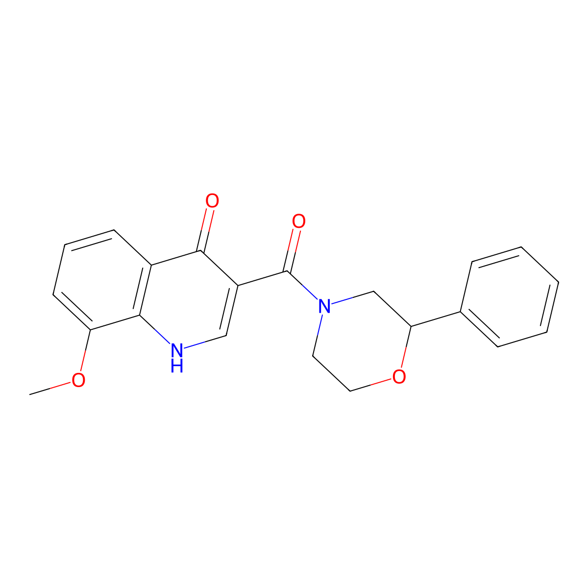 (4-Hydroxy-8-methoxyquinolin-3-yl)(2-phenylmorpholin-4-yl)methanone molecular structure, CAS 1630853-45-0
