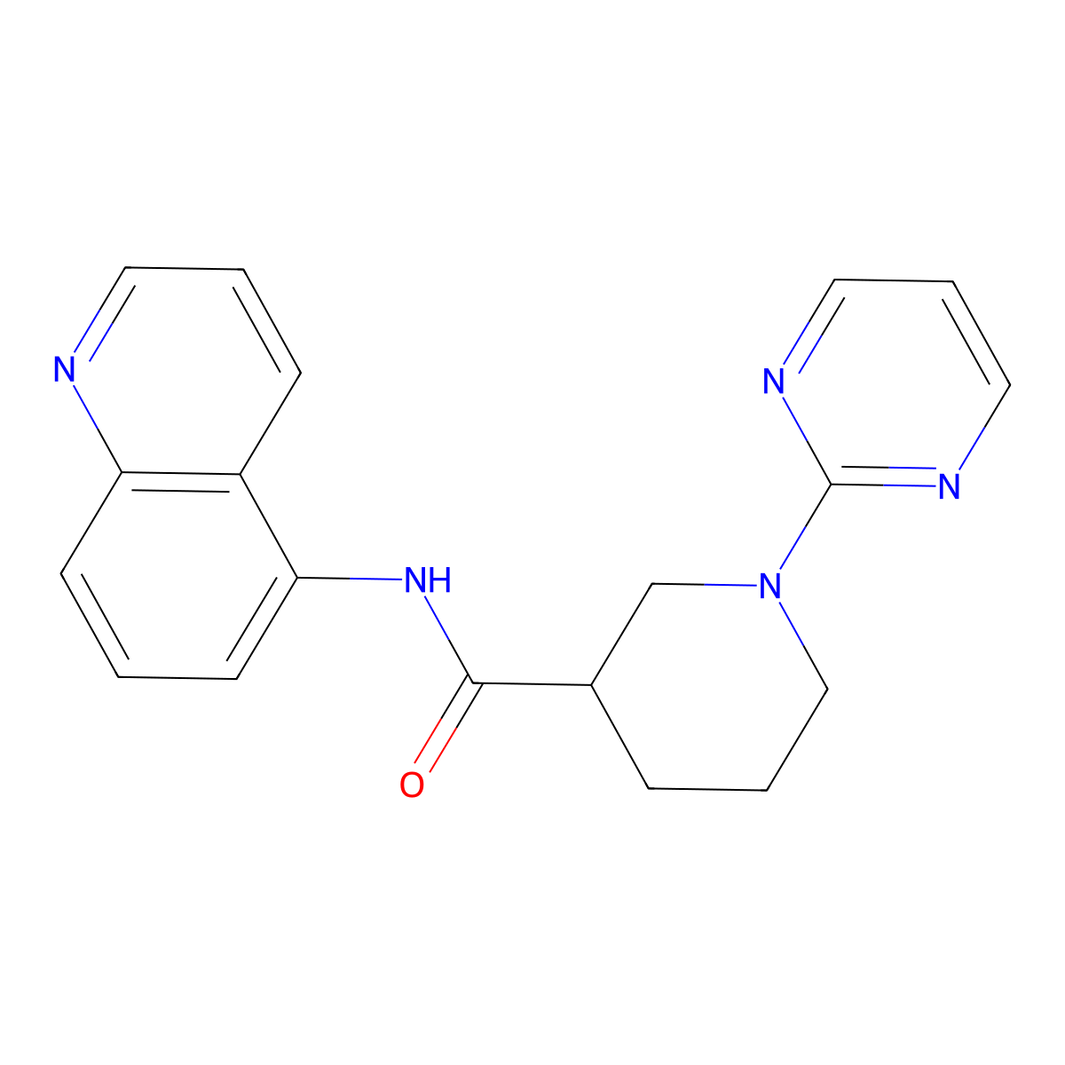 1-(pyrimidin-2-yl)-N-(quinolin-5-yl)piperidine-3-carboxamide molecular structure, CAS 1630853-71-2
