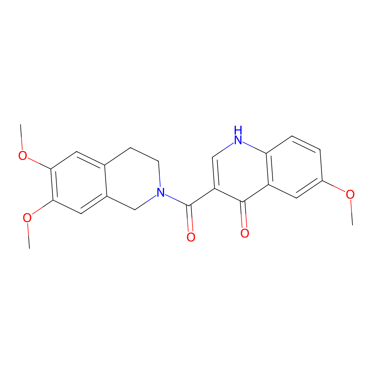 (6,7-dimethoxy-3,4-dihydroisoquinolin-2(1H)-yl)(4-hydroxy-6-methoxyquinolin-3-yl)methanone molecular structure, CAS 1630853-74-5