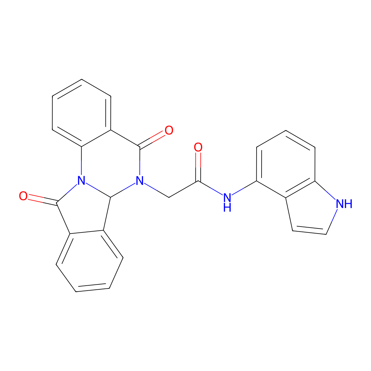 2-(5,11-dioxo-6a,11-dihydroisoindolo[2,1-a]quinazolin-6(5H)-yl)-N-(1H-indol-4-yl)acetamide molecular structure, CAS 1630856-06-2