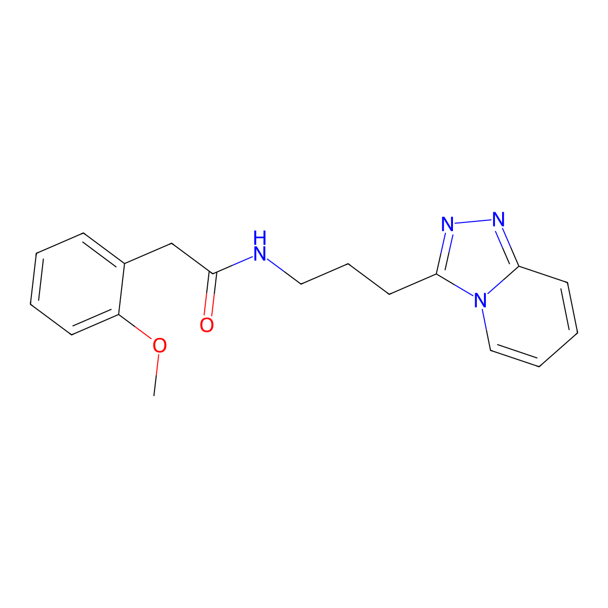 2-(2-methoxyphenyl)-N-(3-[1,2,4]triazolo[4,3-a]pyridin-3-ylpropyl)acetamide molecular structure, CAS 1630856-14-2