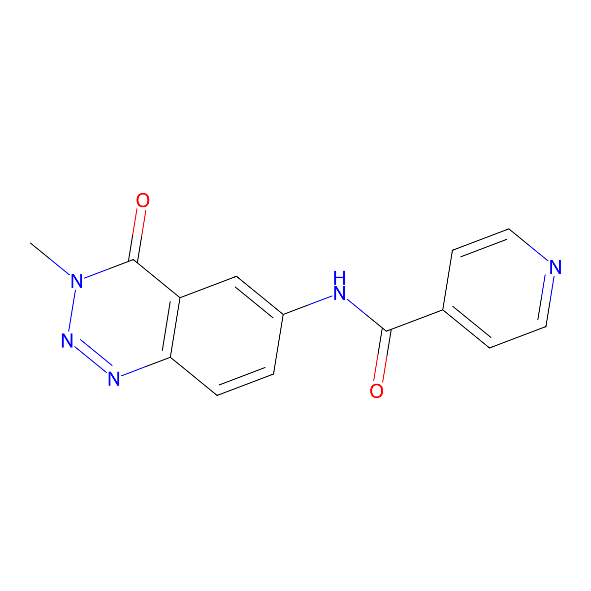 N-(3-methyl-4-oxo-3,4-dihydro-1,2,3-benzotriazin-6-yl)pyridine-4-carboxamide molecular structure, CAS 1630856-38-0