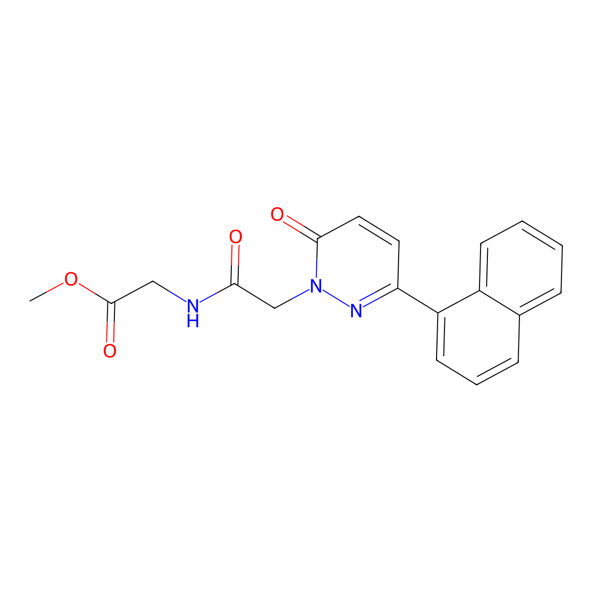 methyl N-{[3-(naphthalen-1-yl)-6-oxopyridazin-1(6H)-yl]acetyl}glycinate molecular structure, CAS 1630856-68-6