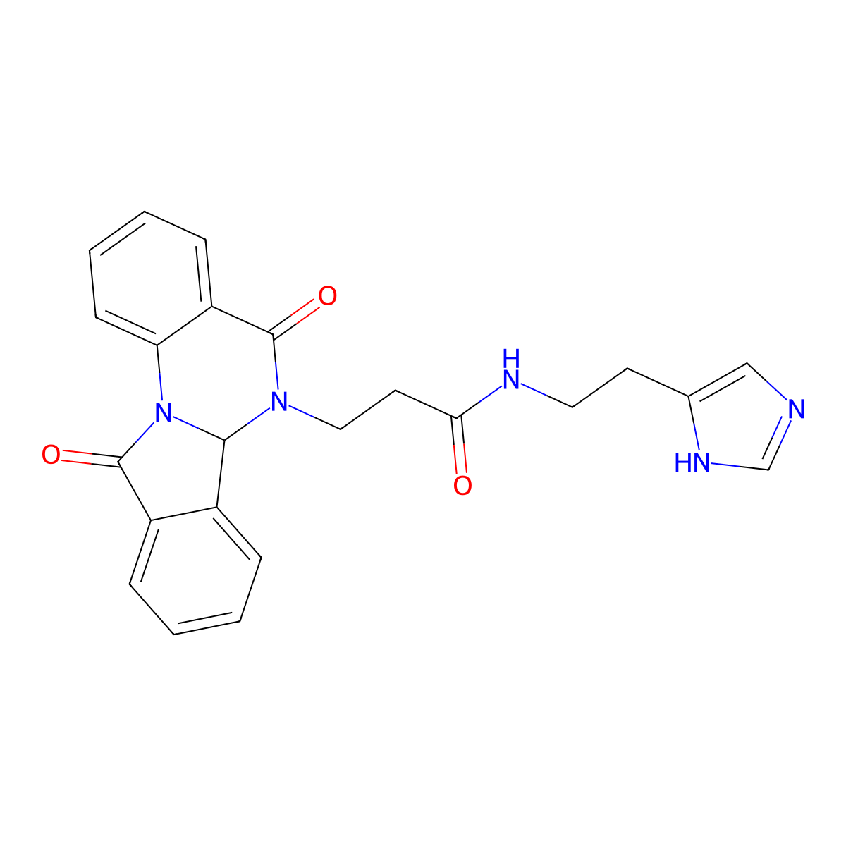 3-(5,11-dioxo-6a,11-dihydroisoindolo[2,1-a]quinazolin-6(5H)-yl)-N-[2-(1H-imidazol-4-yl)ethyl]propanamide molecular structure, CAS 1630856-70-0