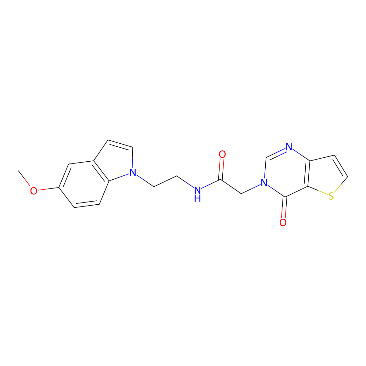 N-[2-(5-methoxy-1H-indol-1-yl)ethyl]-2-(4-oxothieno[3,2-d]pyrimidin-3(4H)-yl)acetamide molecular structure, CAS 1630856-94-8