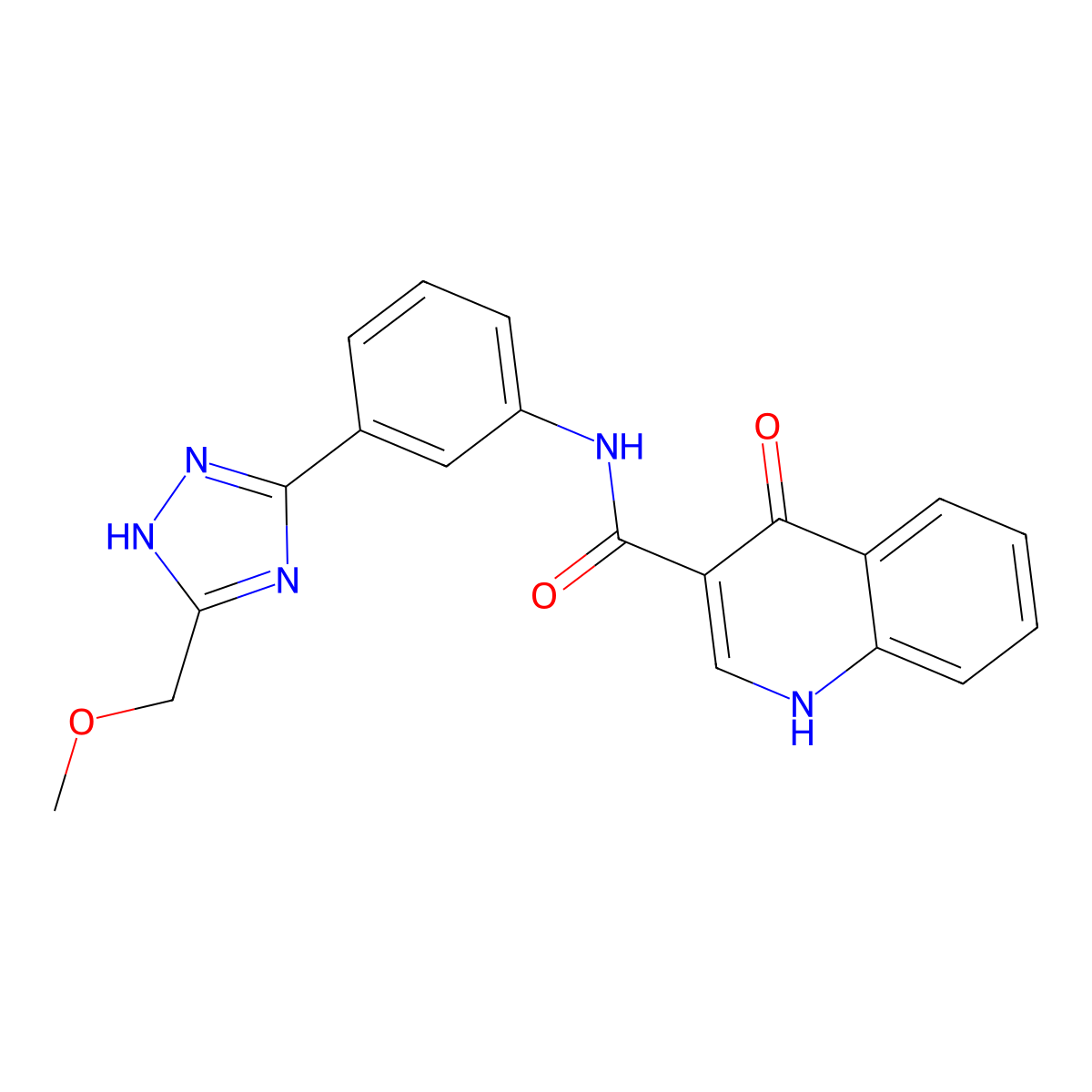 4-hydroxy-N-{3-[5-(methoxymethyl)-1H-1,2,4-triazol-3-yl]phenyl}quinoline-3-carboxamide molecular structure, CAS 1630857-24-7