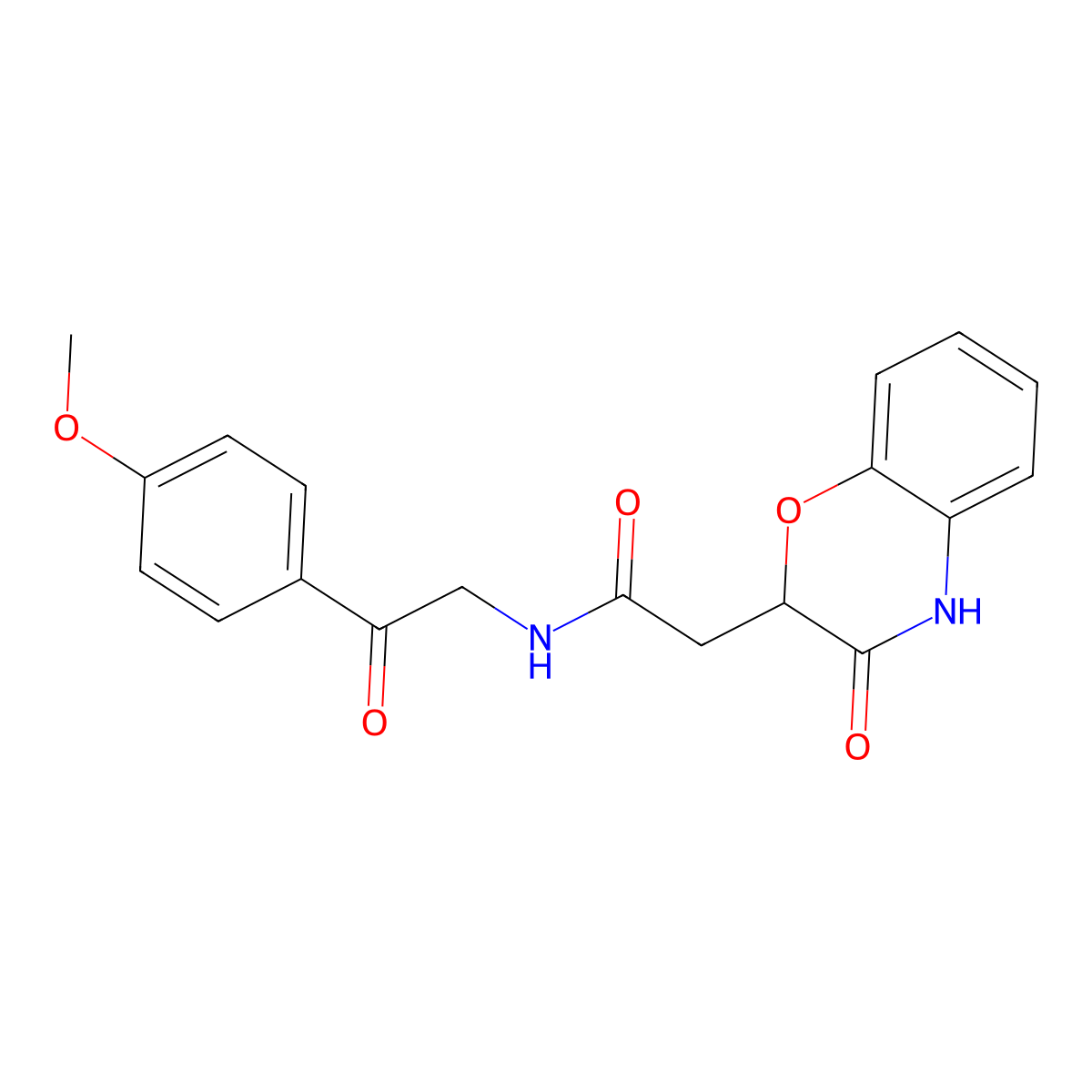 2-(3-hydroxy-2H-1,4-benzoxazin-2-yl)-N-[2-(4-methoxyphenyl)-2-oxoethyl]acetamide molecular structure, CAS 1630857-40-7