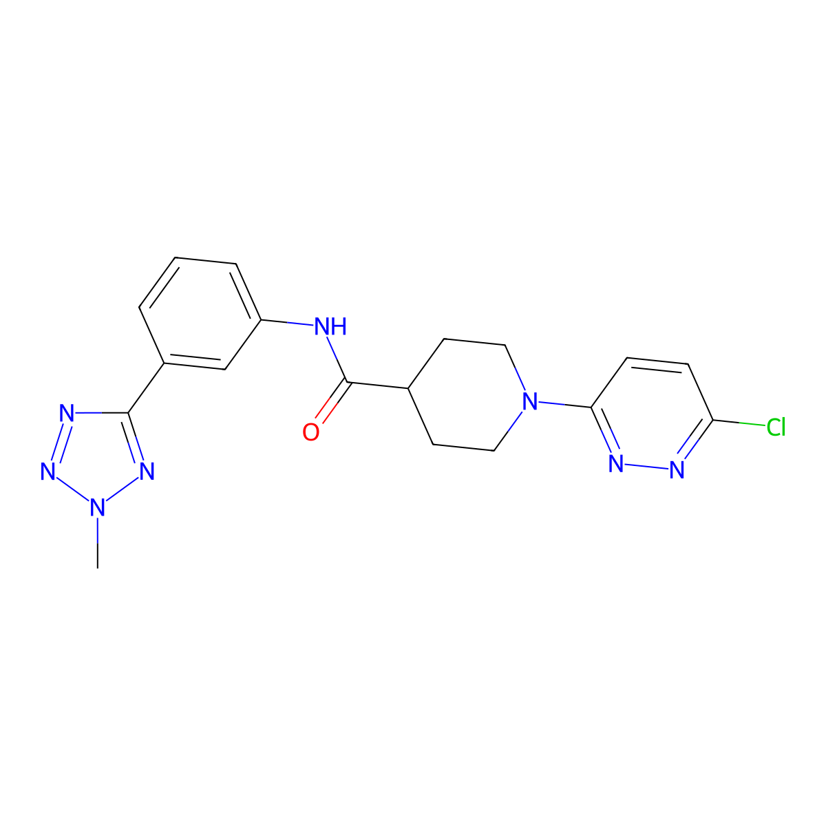 C18H19ClN8O molecular structure, CAS 1630857-42-9