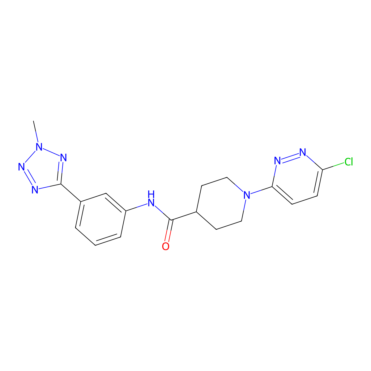 C18H19ClN8O molecular structure, CAS 1630857-42-9