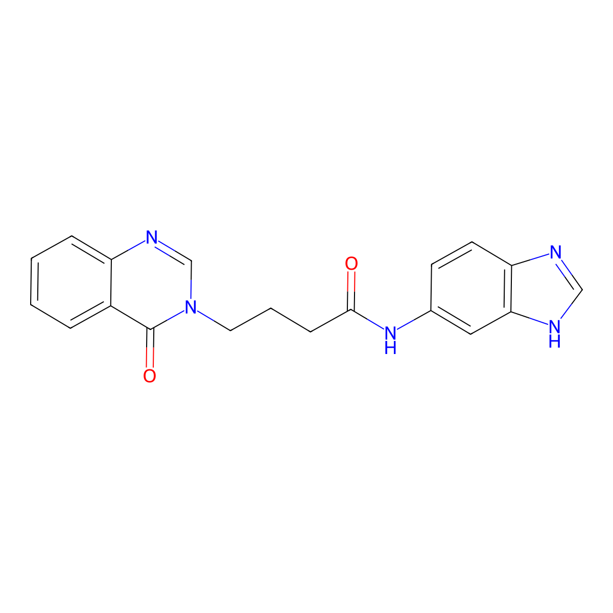 N-(1H-benzimidazol-6-yl)-4-(4-oxoquinazolin-3(4H)-yl)butanamide molecular structure, CAS 1630857-45-2