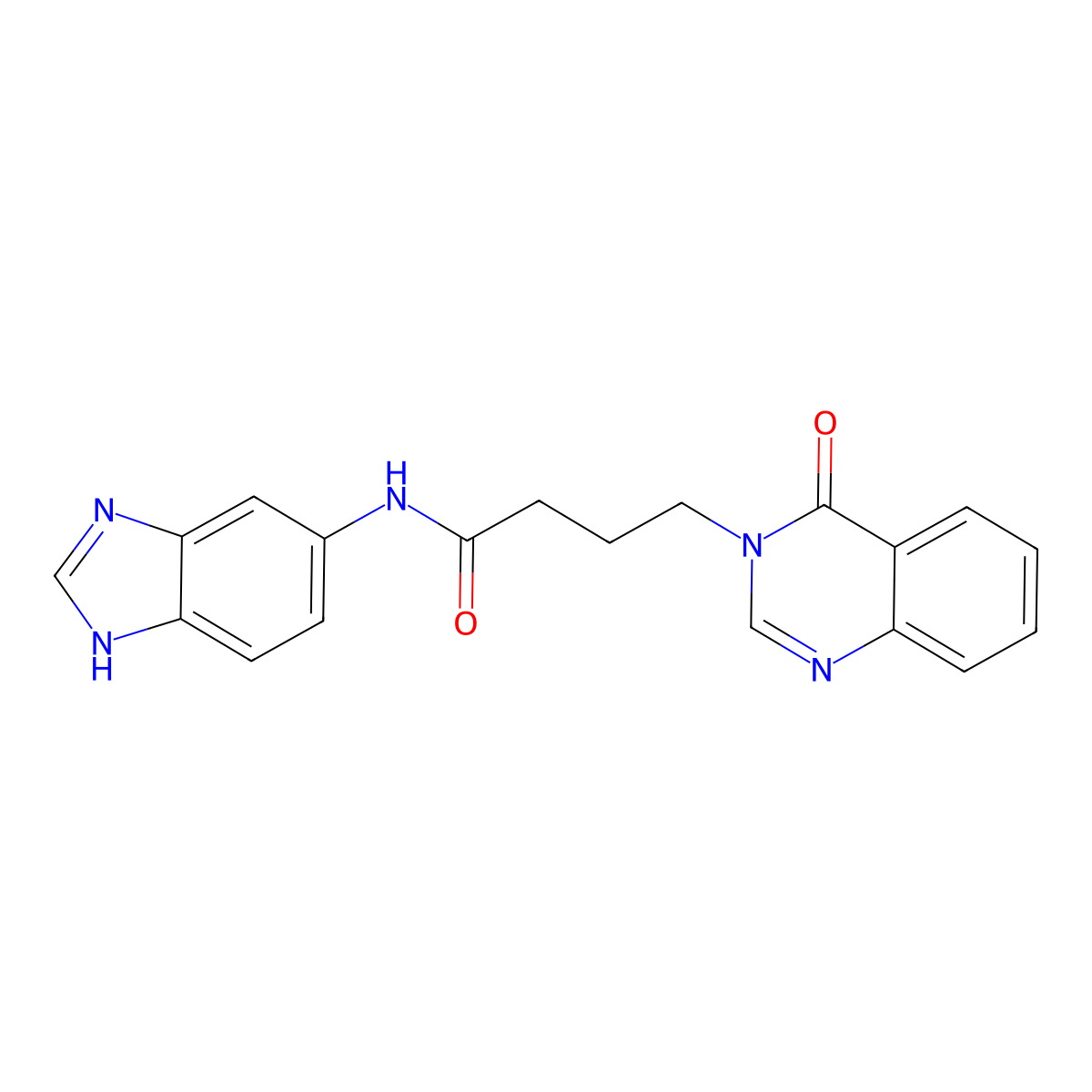N-(1H-benzimidazol-6-yl)-4-(4-oxoquinazolin-3(4H)-yl)butanamide molecular structure, CAS 1630857-45-2