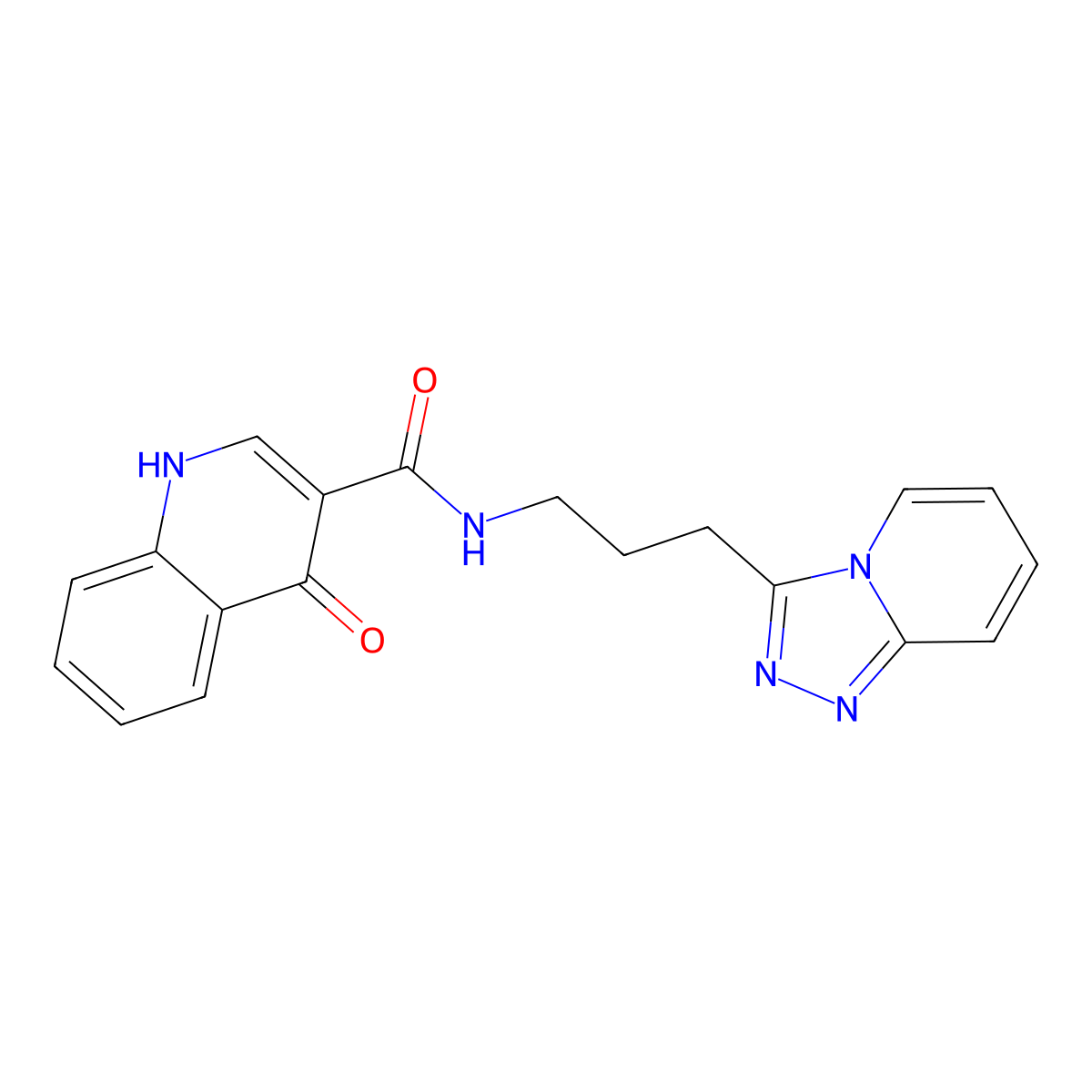 4-hydroxy-N-(3-[1,2,4]triazolo[4,3-a]pyridin-3-ylpropyl)-3-quinolinecarboxamide molecular structure, CAS 1630857-53-2