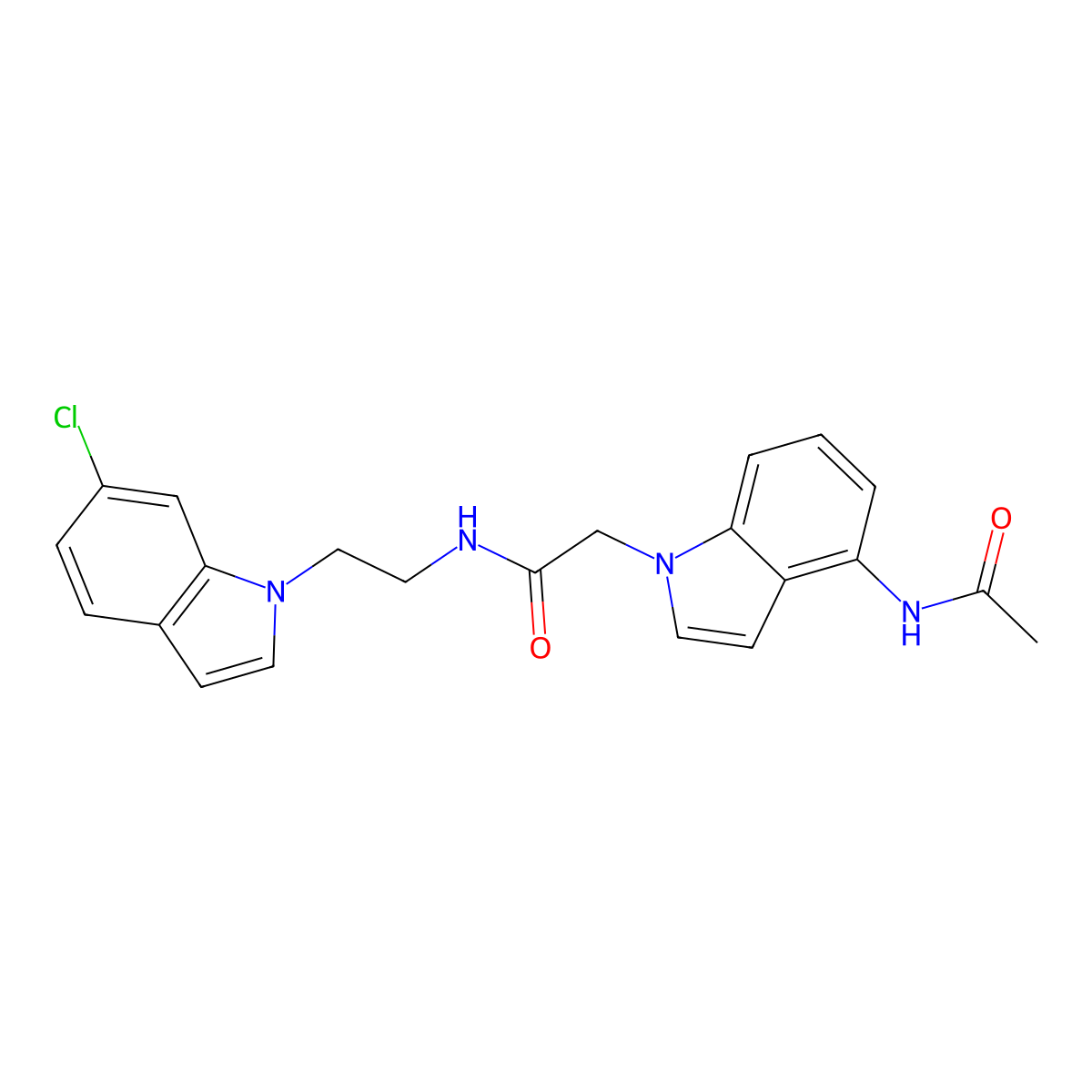 2-[4-(acetylamino)-1H-indol-1-yl]-N-[2-(6-chloro-1H-indol-1-yl)ethyl]acetamide molecular structure, CAS 1630857-67-8