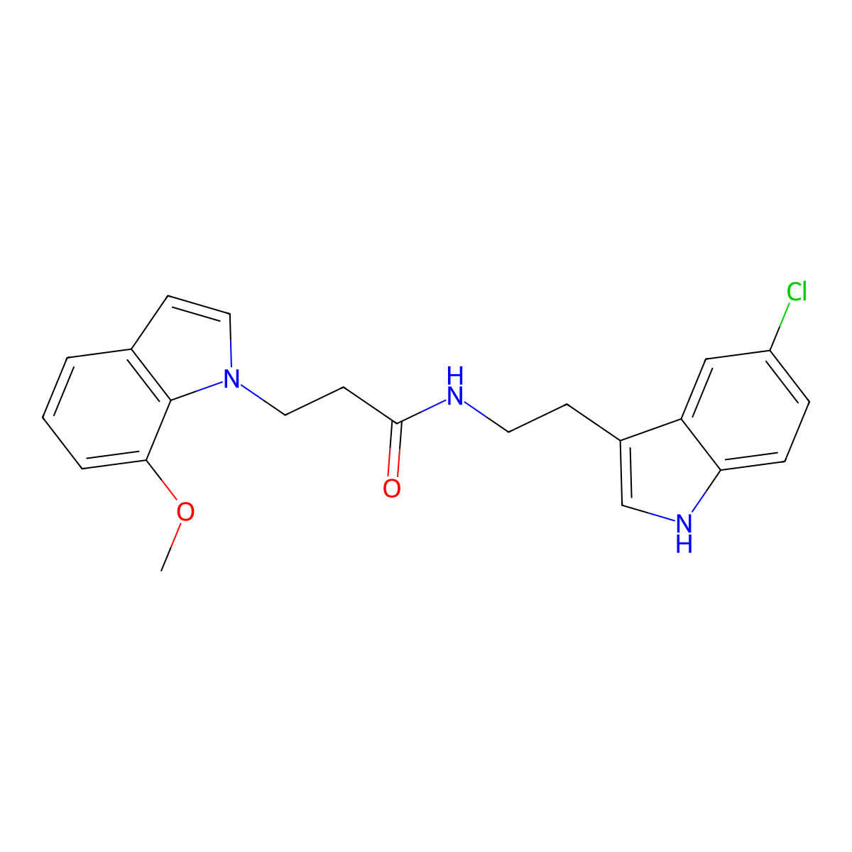 N-[2-(5-chloro-1H-indol-3-yl)ethyl]-3-(7-methoxy-1H-indol-1-yl)propanamide molecular structure, CAS 1630857-93-0