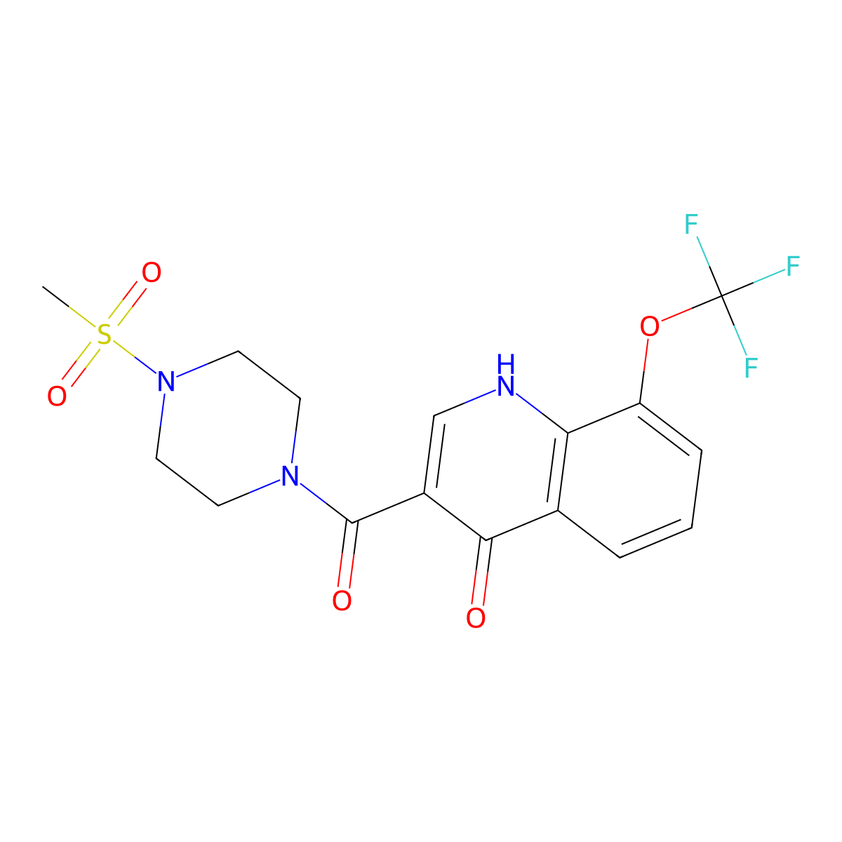 [4-Hydroxy-8-(trifluoromethoxy)quinolin-3-yl][4-(methylsulfonyl)piperazin-1-yl]methanone molecular structure, CAS 1630857-94-1