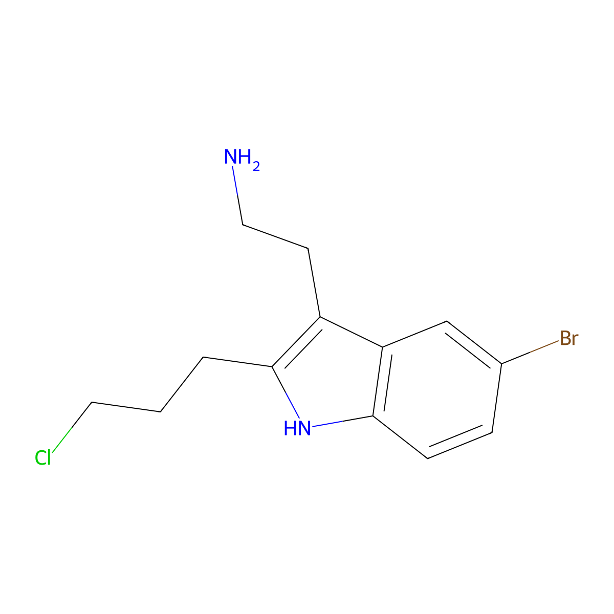 2-[5-bromo-2-(3-chloropropyl)-1H-indol-3-yl]ethan-1-amine molecular structure, CAS 1630860-35-3