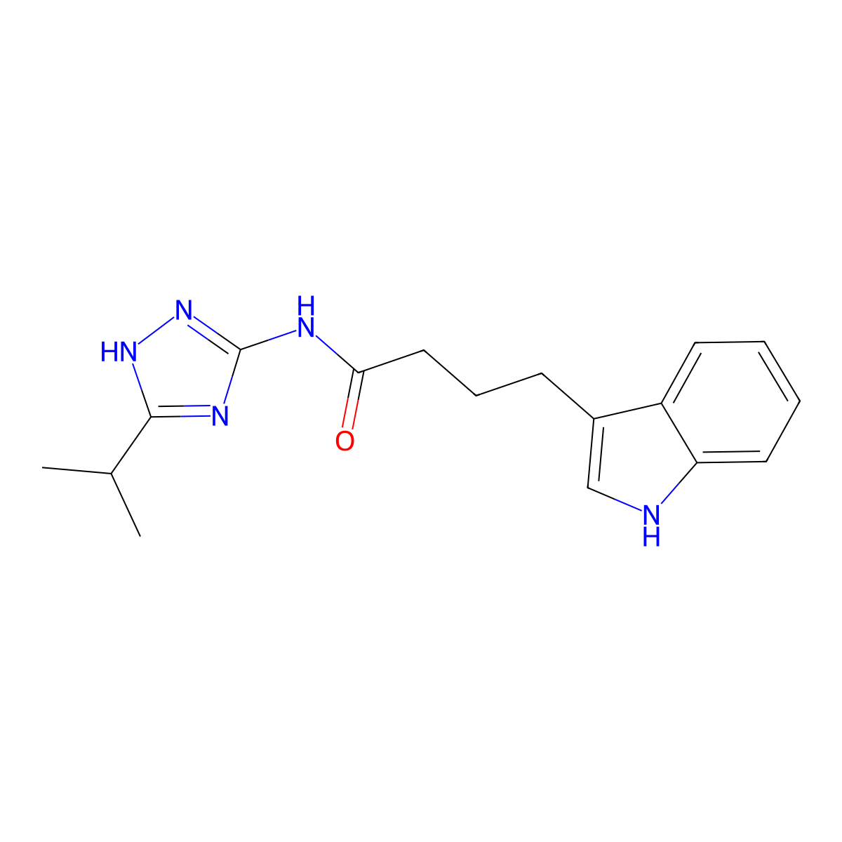 4-(1H-indol-3-yl)-N-[3-(propan-2-yl)-1H-1,2,4-triazol-5-yl]butanamide molecular structure, CAS 1630860-86-4