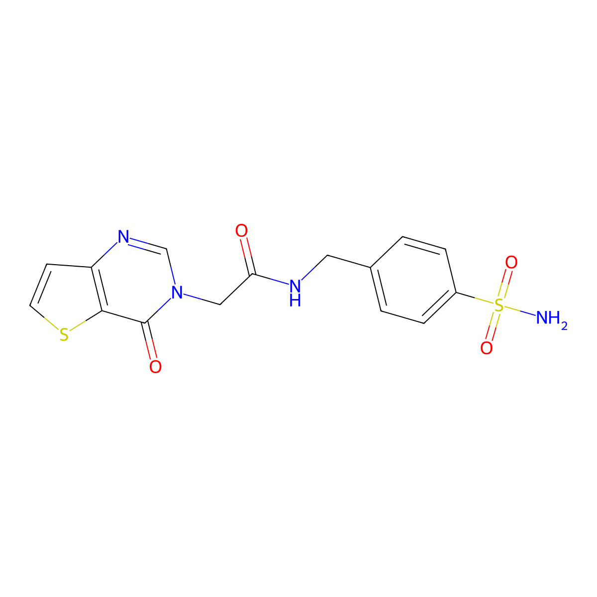 2-(4-oxothieno[3,2-d]pyrimidin-3(4H)-yl)-N-(4-sulfamoylbenzyl)acetamide molecular structure, CAS 1630861-20-9
