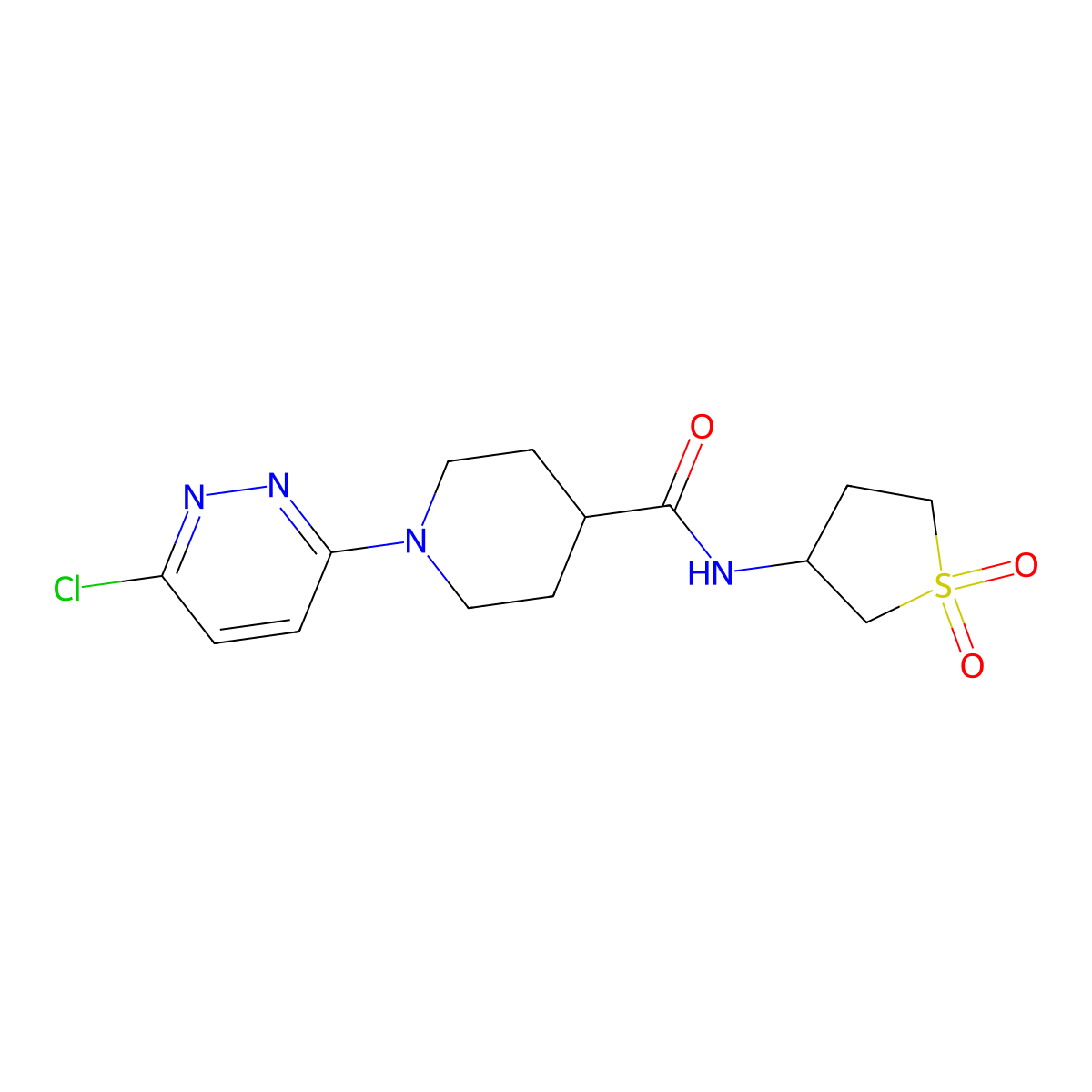 1-(6-chloropyridazin-3-yl)-N-(1,1-dioxidotetrahydrothiophen-3-yl)piperidine-4-carboxamide molecular structure, CAS 1630861-21-0