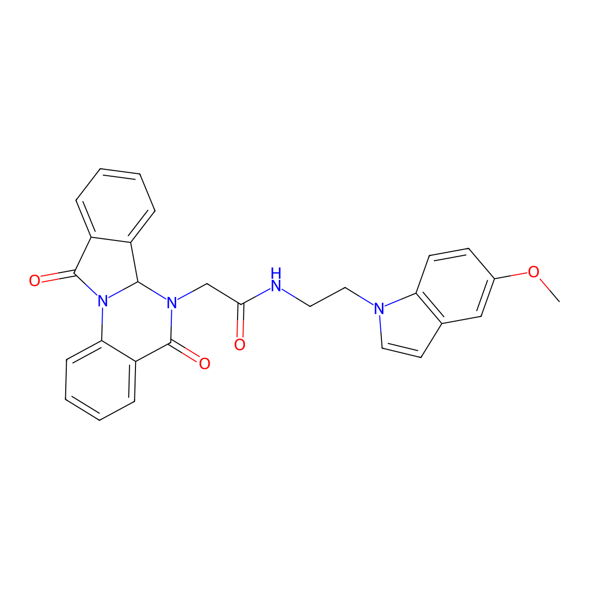 2-(5,11-dioxo-6a,11-dihydroisoindolo[2,1-a]quinazolin-6(5H)-yl)-N-[2-(5-methoxy-1H-indol-1-yl)ethyl]acetamide molecular structure, CAS 1630861-23-2