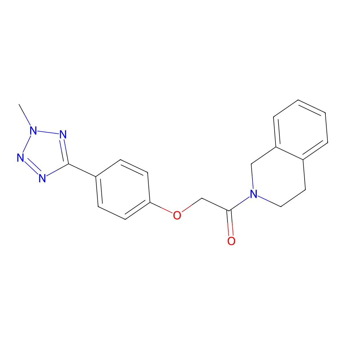1-(3,4-dihydroisoquinolin-2(1H)-yl)-2-[4-(2-methyl-2H-tetrazol-5-yl)phenoxy]ethanone molecular structure, CAS 1630861-33-4
