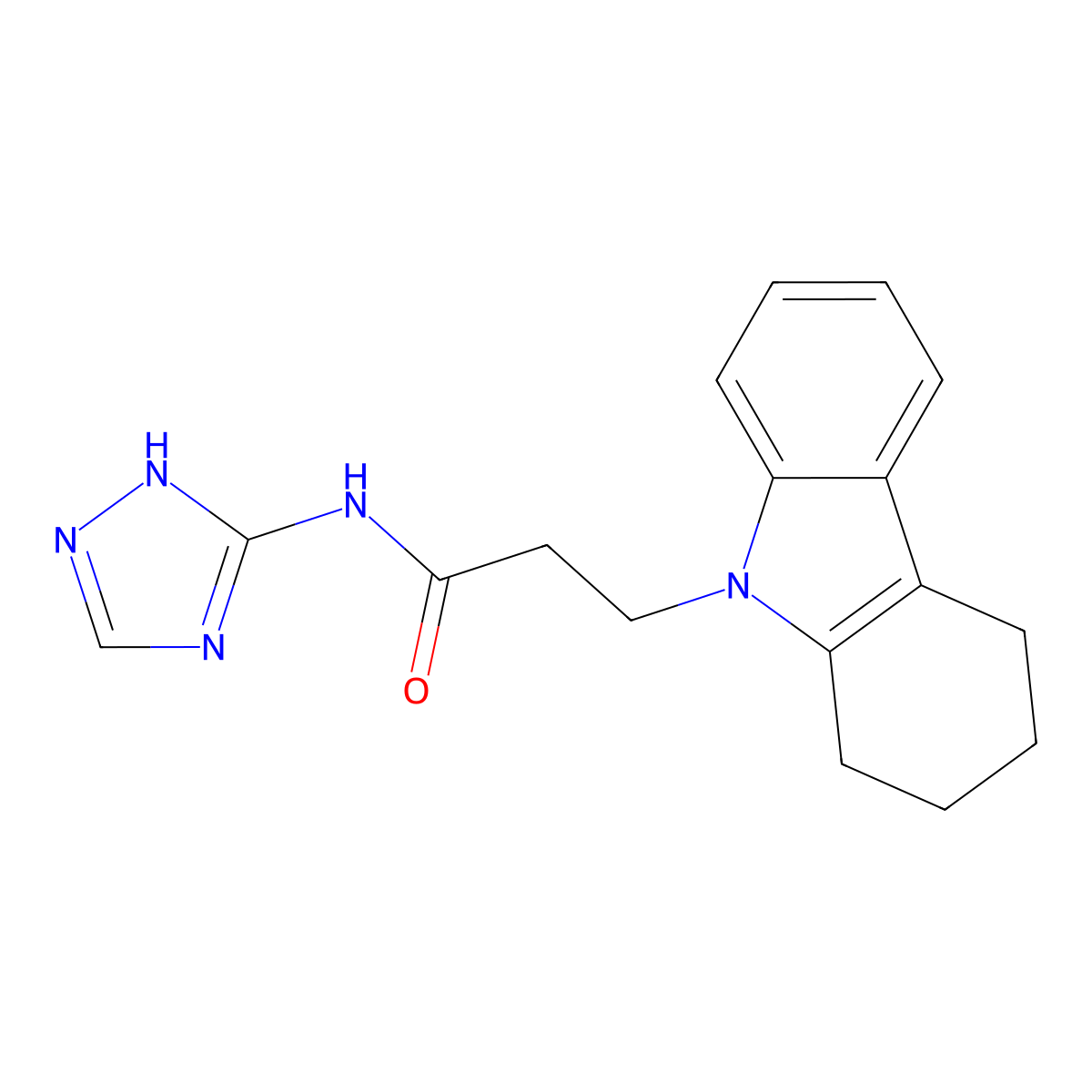 3-(1,2,3,4-tetrahydro-9H-carbazol-9-yl)-N-(1H-1,2,4-triazol-3-yl)propanamide molecular structure, CAS 1630861-67-4