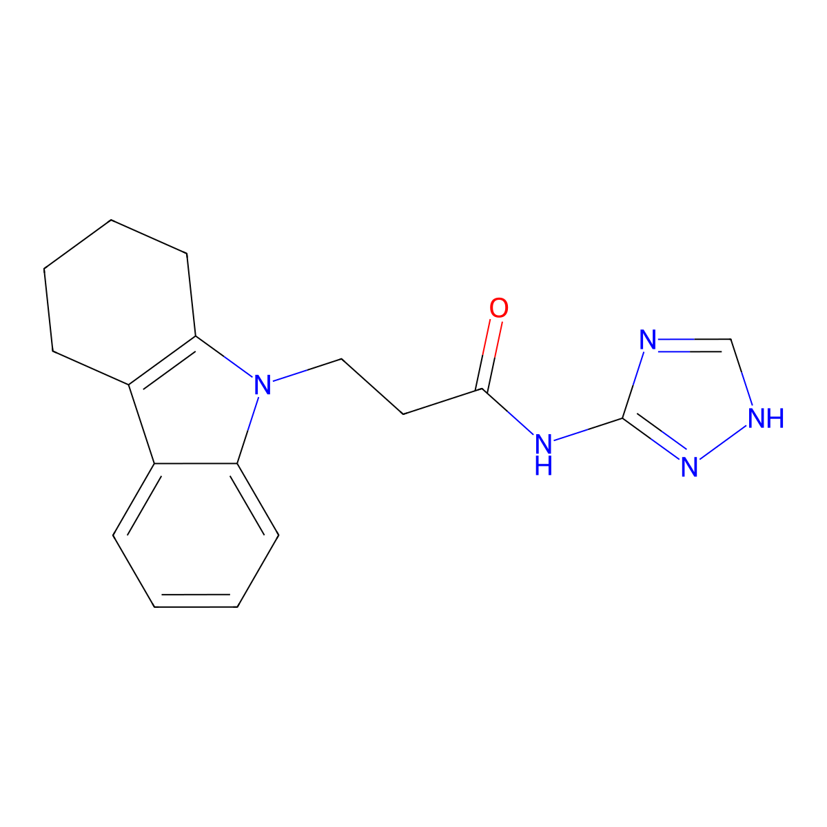 3-(1,2,3,4-tetrahydro-9H-carbazol-9-yl)-N-(1H-1,2,4-triazol-3-yl)propanamide molecular structure, CAS 1630861-67-4