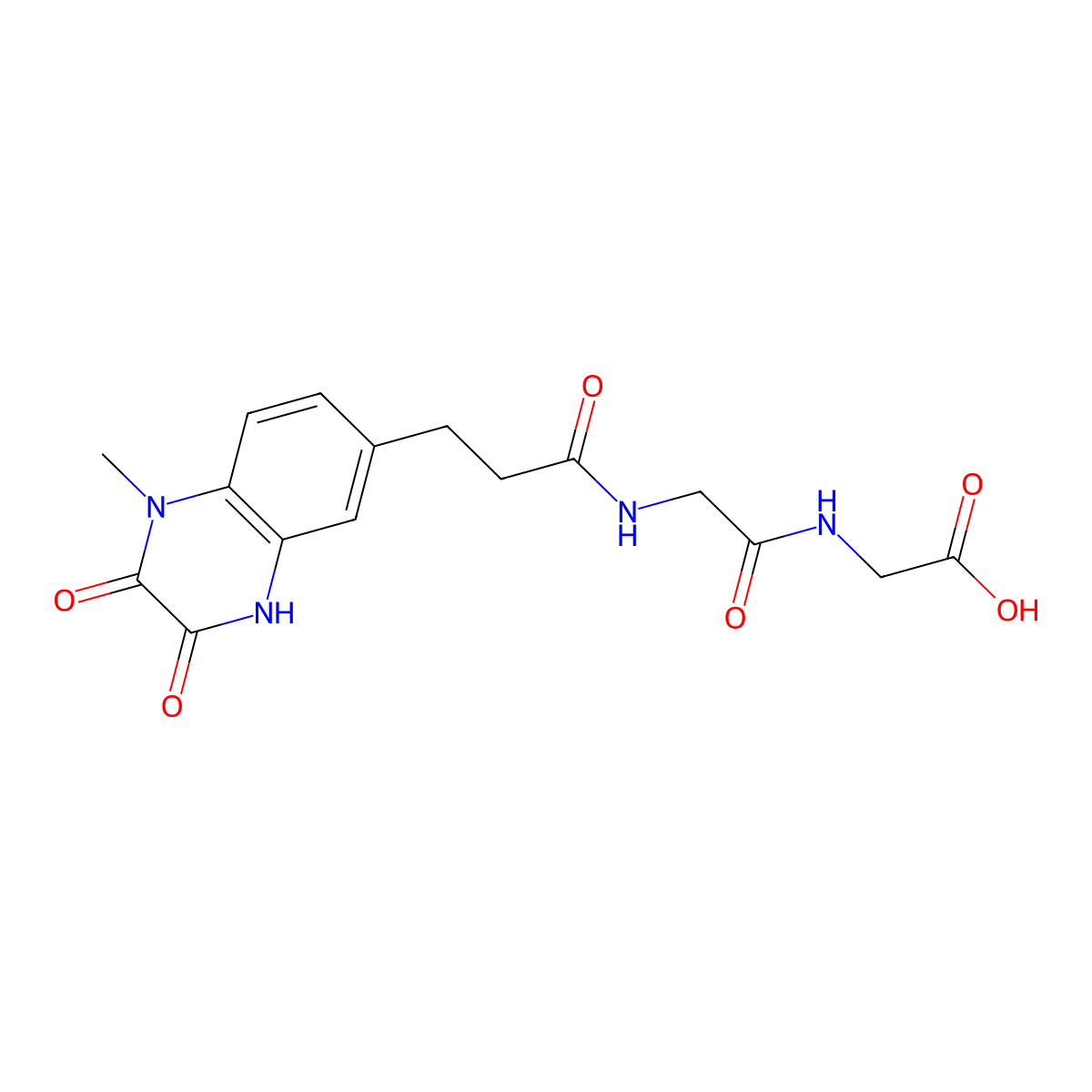 N-[3-(3-hydroxy-1-methyl-2-oxo-1,2-dihydroquinoxalin-6-yl)propanoyl]glycylglycine molecular structure, CAS 1630861-70-9