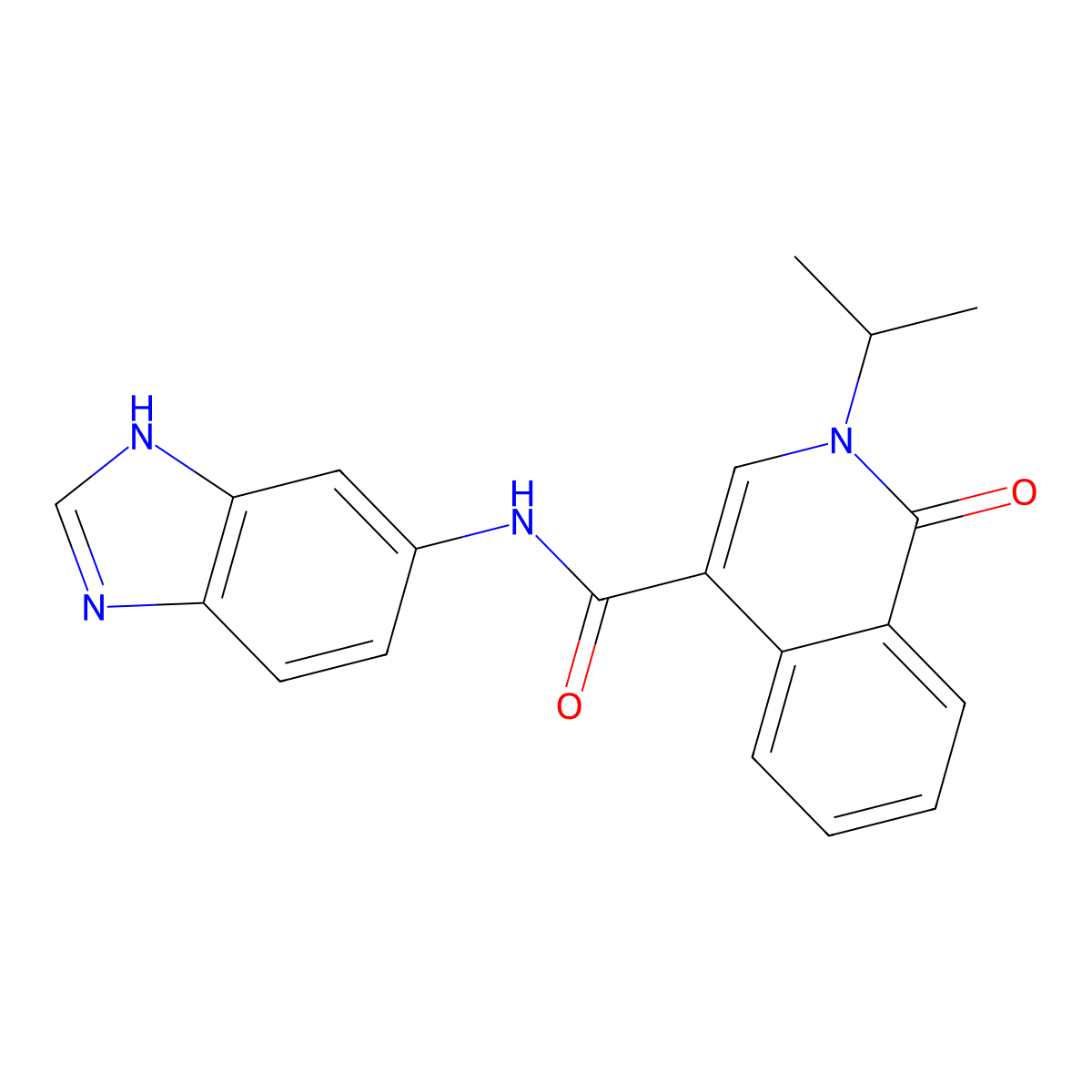 N-(1H-benzimidazol-6-yl)-1-oxo-2-(propan-2-yl)-1,2-dihydroisoquinoline-4-carboxamide molecular structure, CAS 1630861-89-0