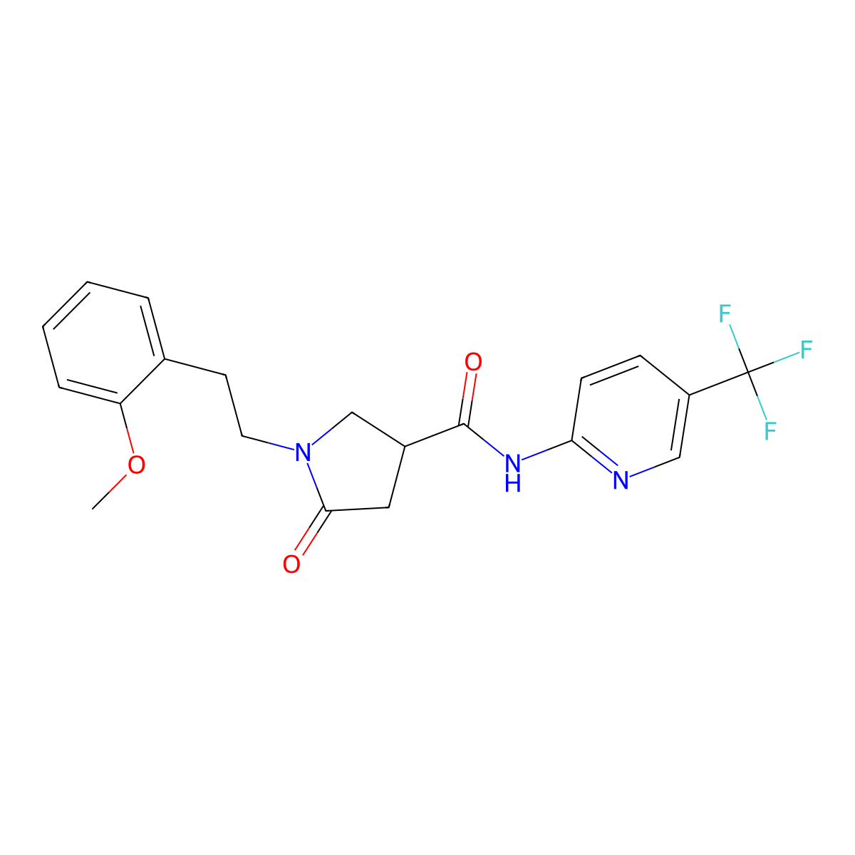 1-[2-(2-methoxyphenyl)ethyl]-5-oxo-N-[5-(trifluoromethyl)pyridin-2-yl]pyrrolidine-3-carboxamide molecular structure, CAS 1630862-07-5