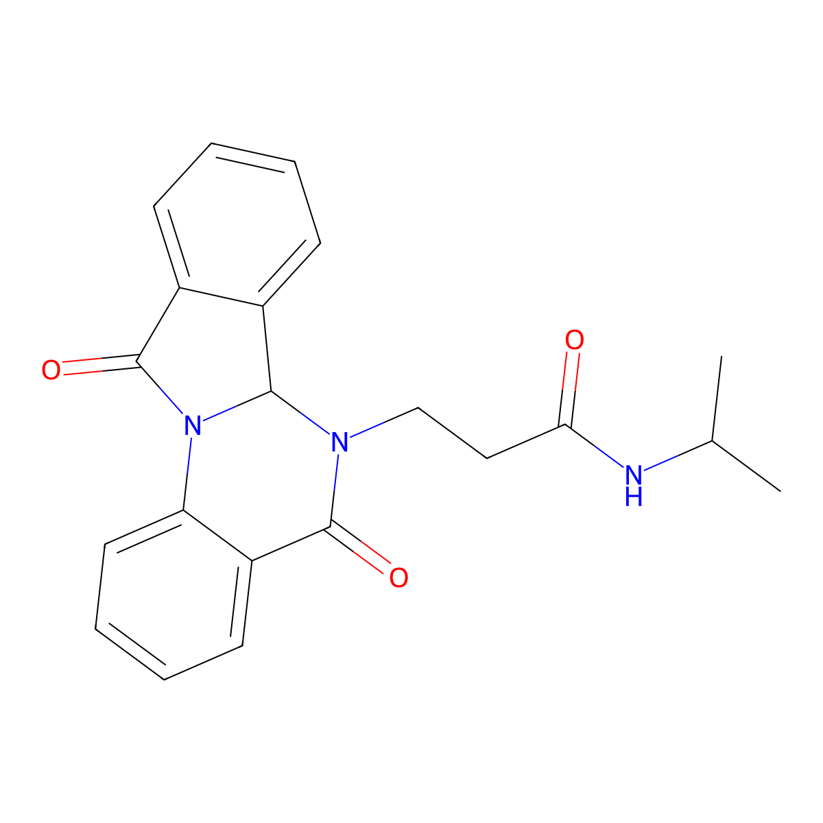 3-(5,11-dioxo-6a,11-dihydroisoindolo[2,1-a]quinazolin-6(5H)-yl)-N-(propan-2-yl)propanamide molecular structure, CAS 1630862-13-3