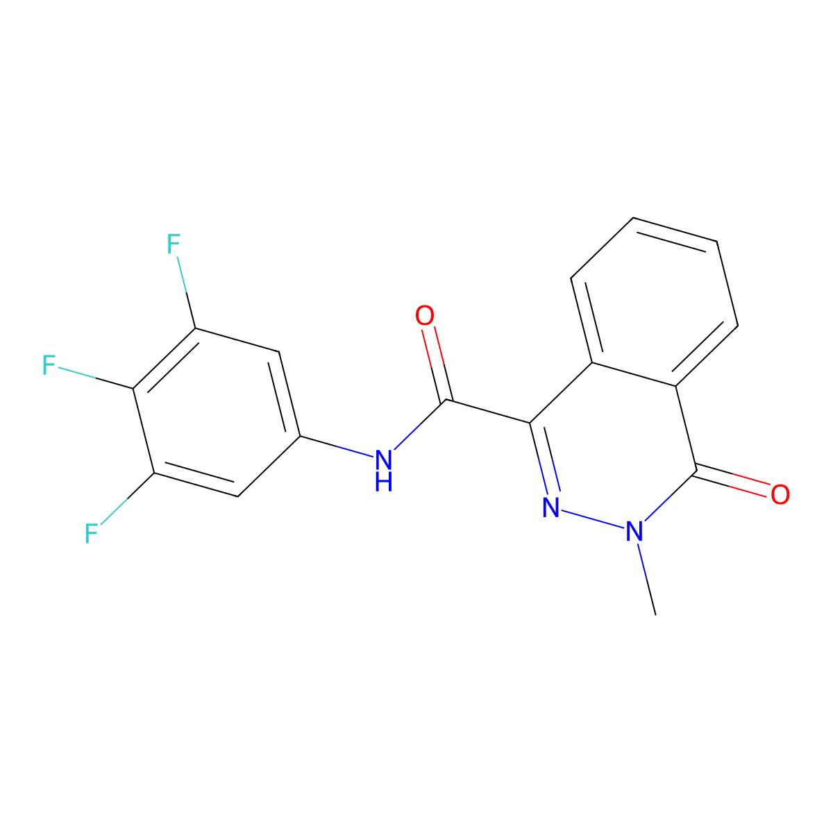 3-methyl-4-oxo-N-(3,4,5-trifluorophenyl)-3,4-dihydrophthalazine-1-carboxamide molecular structure, CAS 1630862-40-6
